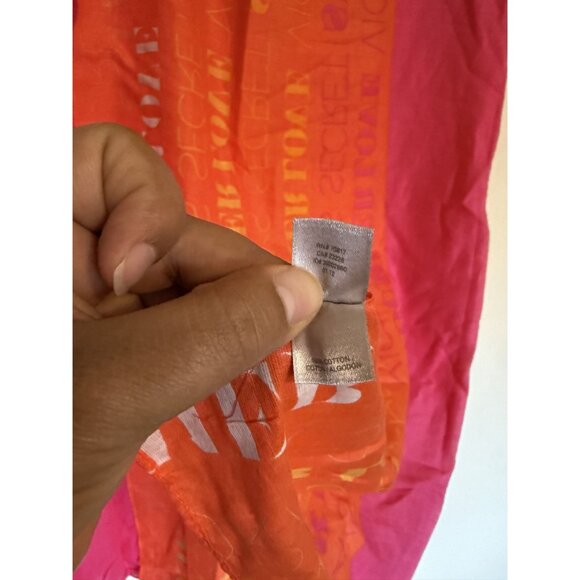 Victoria's Secret Logo Pink and Orange Beach Wrap Sarong Cover Up Y2K - Picture 5 of 8